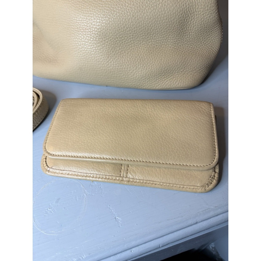 Vintage COACH Beige Leather, Sonoma 2-Way Shoulder Bag + Wallet, 4921 90s USA - Picture 3 of 16